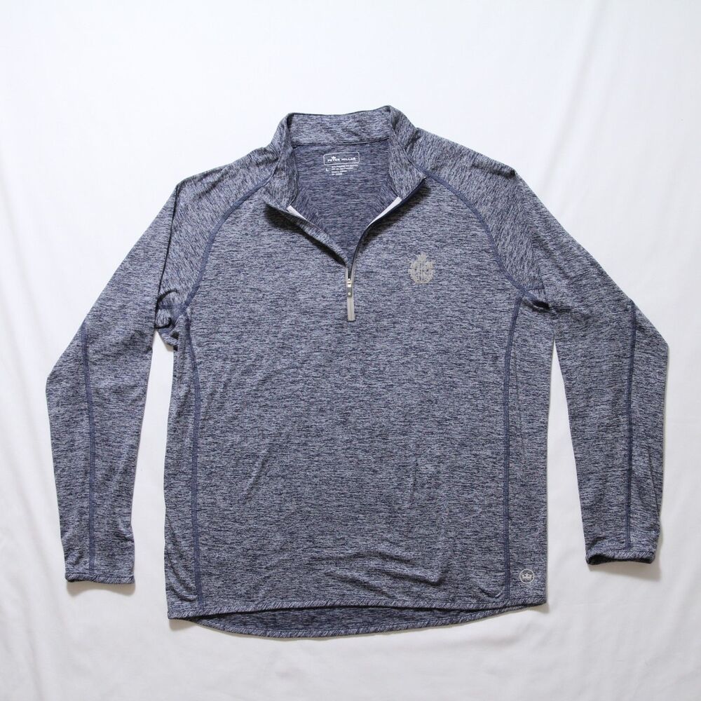 Peter Millar UPF 50+ Sun Protection 1/4 Zip Golf Pullover Men's Size Large Gray